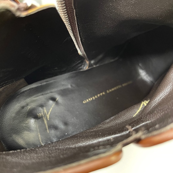 GIUSEPPE ZANOTTI Gray Canvas Ankle Boots Side Zip Size 41 - Picture 13 of 14